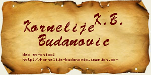 Kornelije Budanović vizit kartica